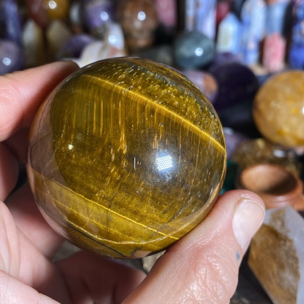 Flashy Tiger Eye Sphere - Picture 2 of 3